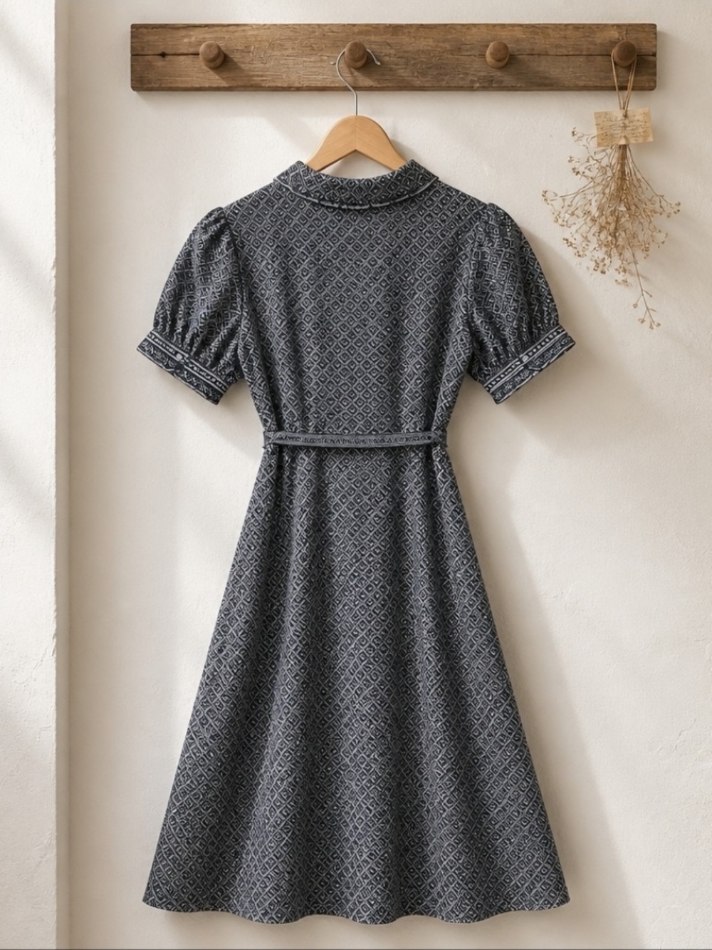 Max Studio Black & White Patterned Button-Up Dress - M - Picture 11 of 11